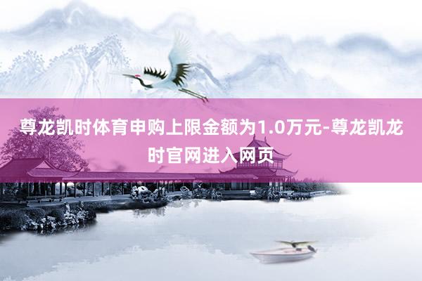 尊龙凯时体育申购上限金额为1.0万元-尊龙凯龙时官网进入网页