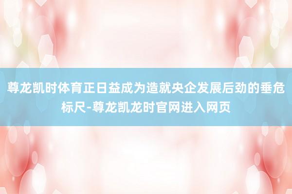 尊龙凯时体育正日益成为造就央企发展后劲的垂危标尺-尊龙凯龙时官网进入网页